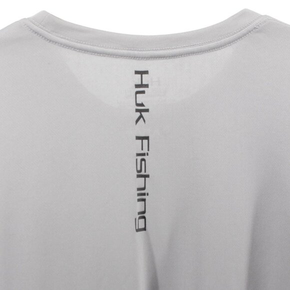 Huk Performance Long Sleeve Shirt Gray Outdoors Fishing Camping Utility XL - Picture 7 of 11